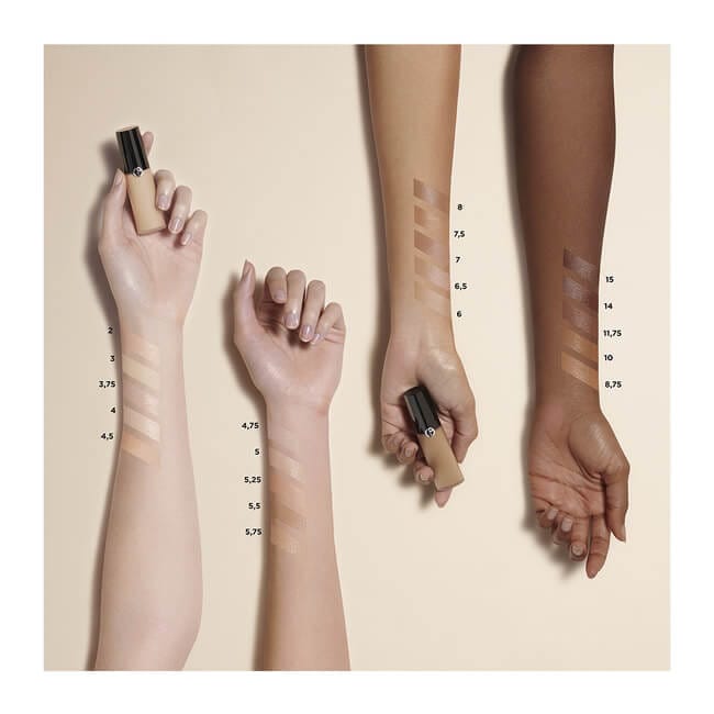 Giorgio Armani Luminous Silk Concealer arms with different shades