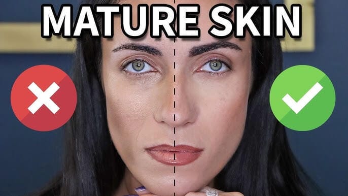 Before and after of mature skin