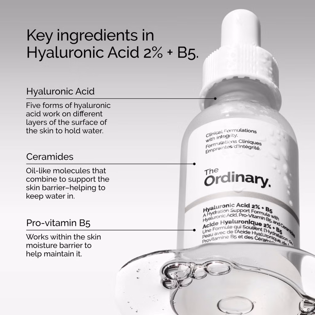 hyaluronic acid is one ingredient that instantly relieves the dry, tight feeling many of us experience after 50