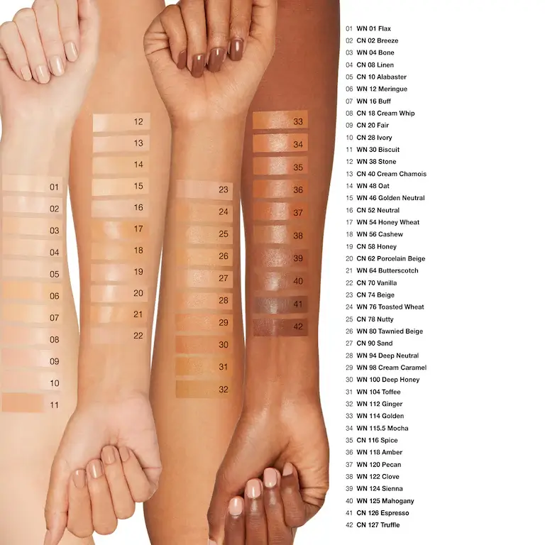Clinique Even Better Clinical Serum Foundation arms with shades