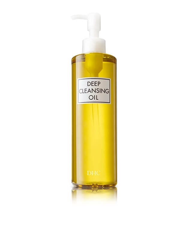DHC Deep Cleansing Oil pump bottle with readable branded label