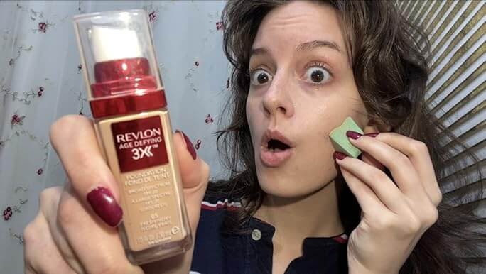 Full coverage Revlon Age Defying 3X Foundation designed to smooth fine lines and wrinkles.