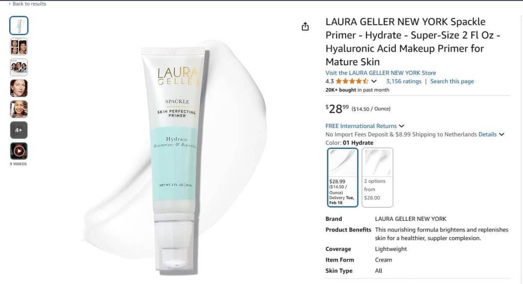 Laura Mercier Pure Canvas Hydrating Primer price