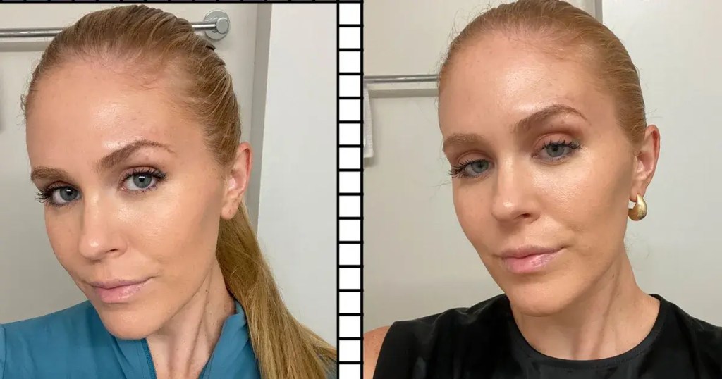 Light application of tinted moisturizer for dewy finish, featuring tint it light with moisturizers that glow for everyday mature skin looks.