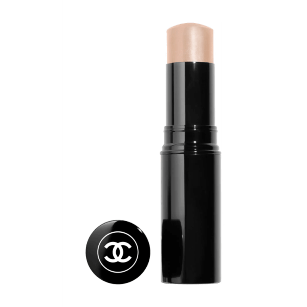 Chanel Baume Essentiel Glow Stick product photo with cap off on a white background.