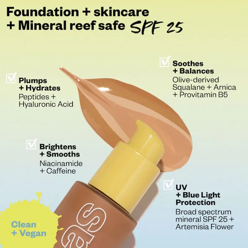 Kosas Revealer Skin-Improving Foundation SPF 25 + skincare. Clean and vegan