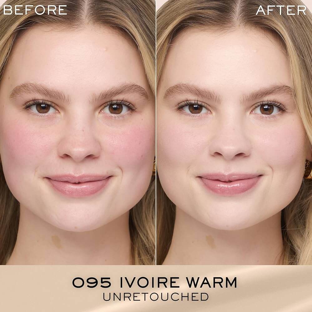 Lancôme Rénergie Lift before and after using the foundation