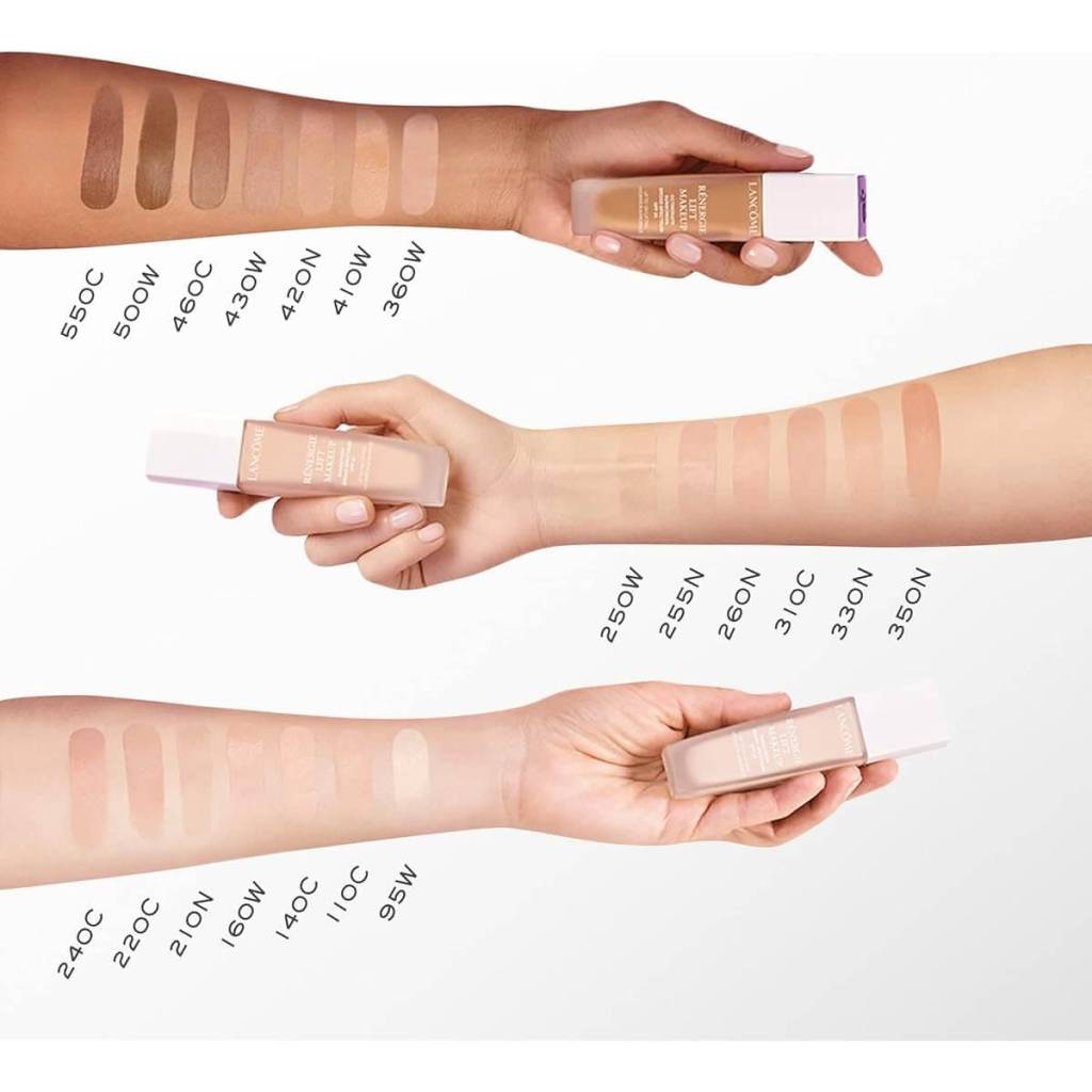 Lancôme Rénergie Lift different shades on arms