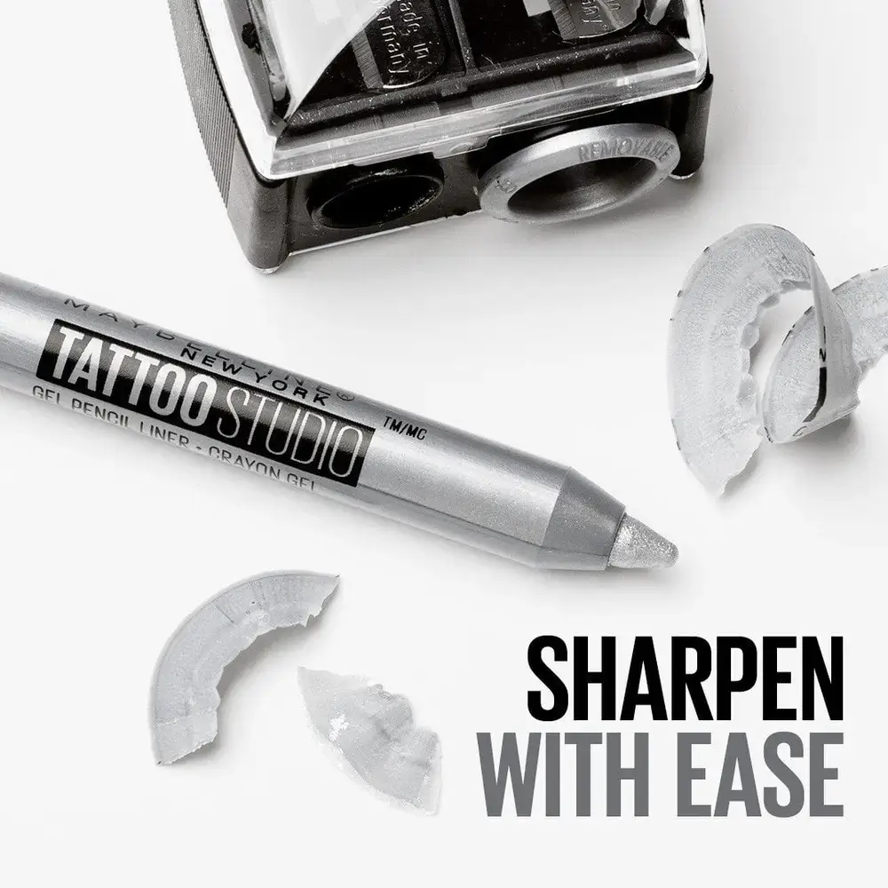 Maybelline TattooStudio gel eyeliner and an official sharpening demonstration